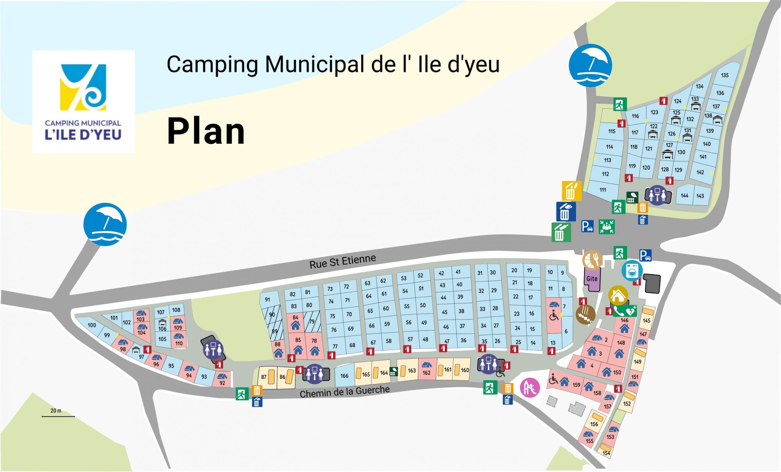 Le plan du camping municipal